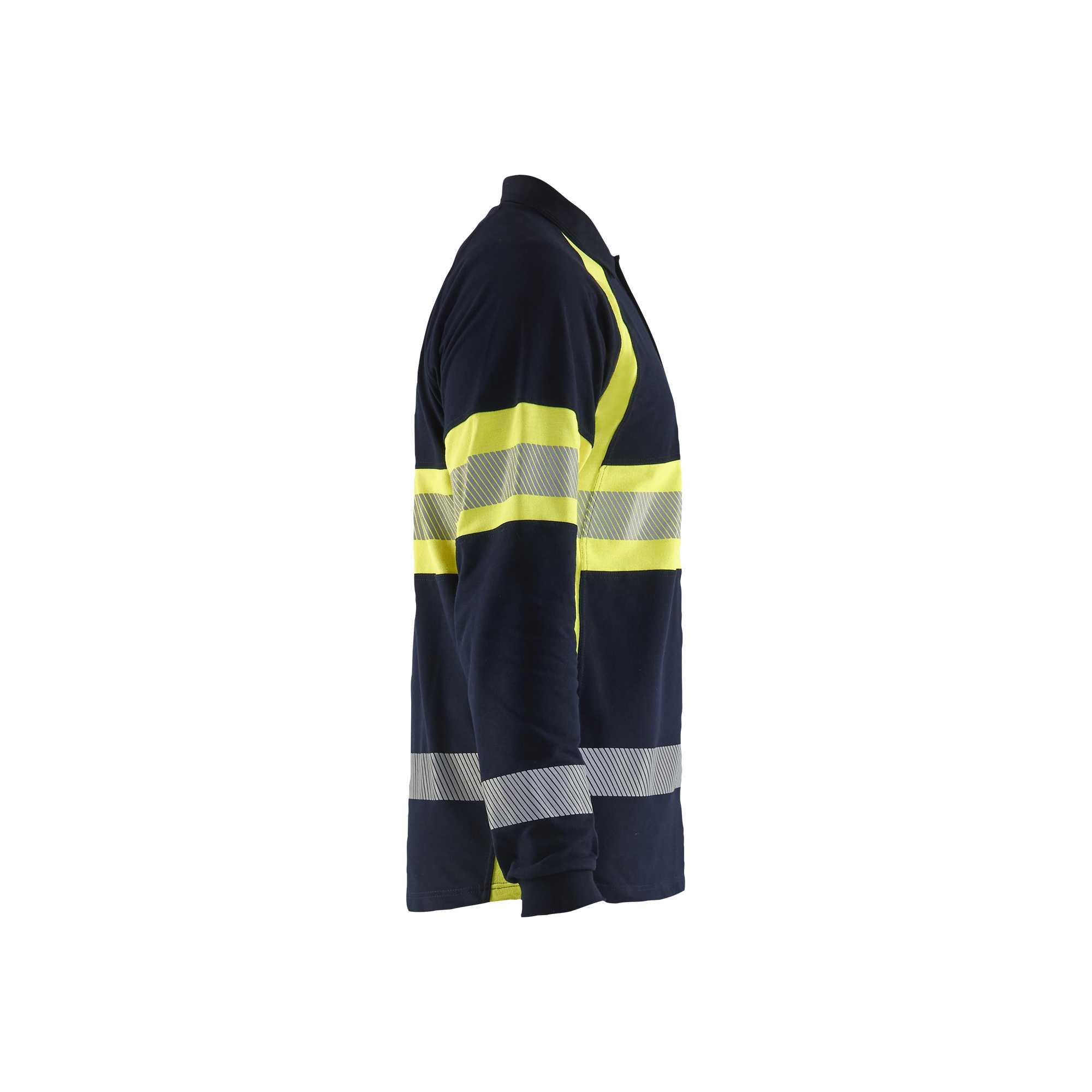 BLAKLADER 34381741 Multinorm Long sleeved Polo Hi Vis Reflective Long Sleeve Work Polo MEN - Flame Retardant